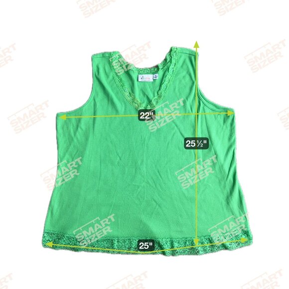 D Co Y2K Babydoll Top Lace Trim Ribbed Tank Top Womens 3X V Neck Fitted Vintage - Picture 2 of 7